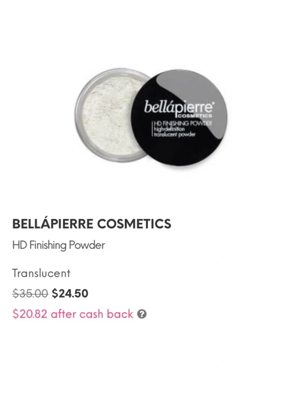 Bellápierre HD Finishing Powder High-Definition Translucent